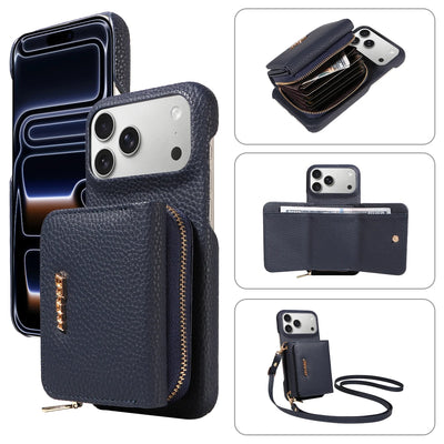 Crossbody PU Leather Phone Case for IPhone17 16 15 14 13 12 11pro Max Plus Mini Air 16e with Stand & Card Slots Wallet Cover