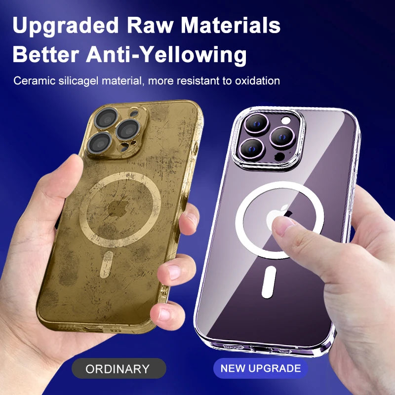 Smarsty MagSafe Clear Case for iPhone Magnetic Wireless Charging -