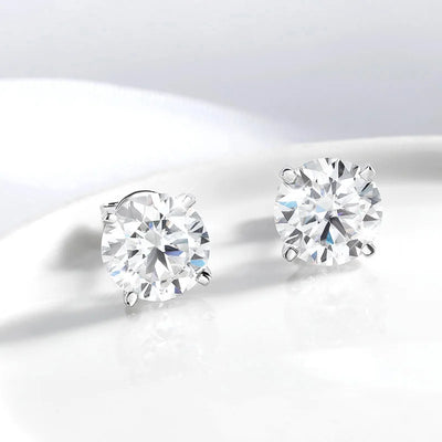 GRA Certified Moissanite Stud Earrings Sterling Silver - Smarsty