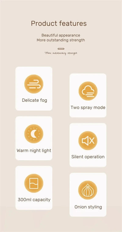 Onion Shape Humidifier with Night Light for Quiet Sleep - Smarsty
