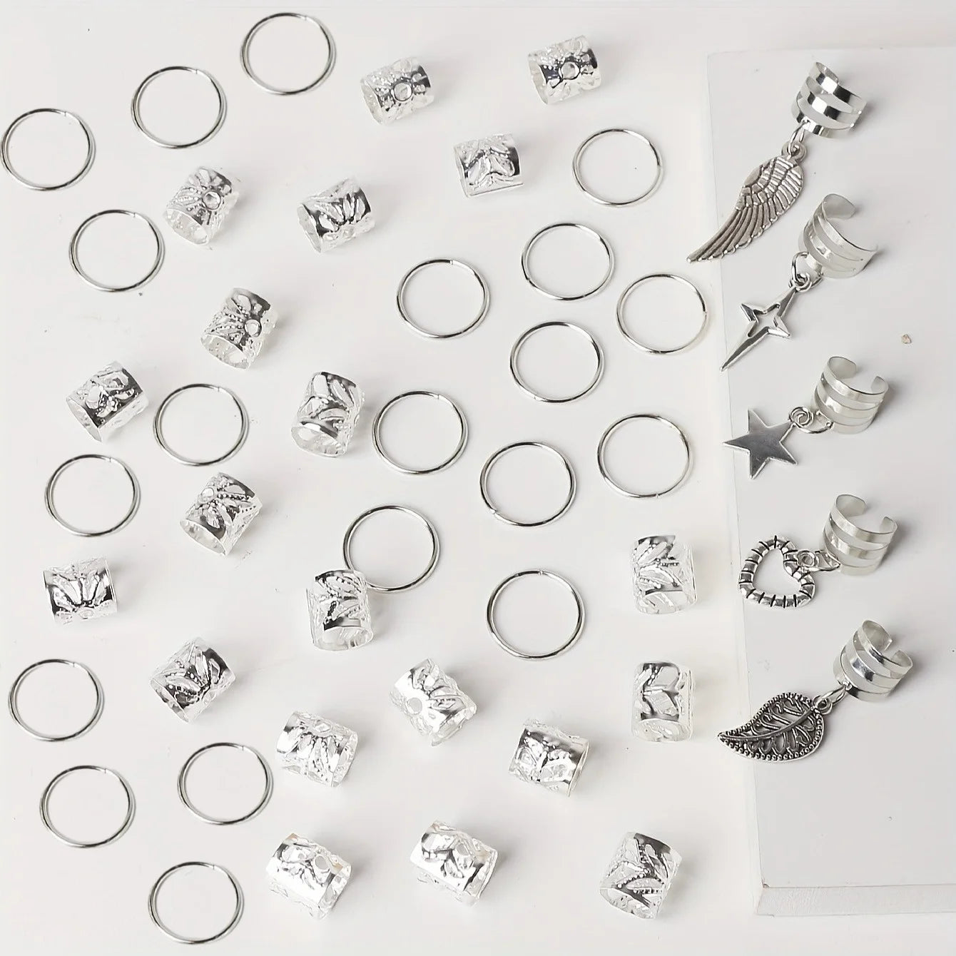 45pcs Alloy Braid Hair Rings for Stylish Dreadlocks - Smarsty