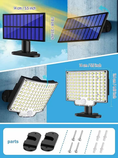 Solar Powered LED Wall Lights with Human Body Sensor - Smarsty