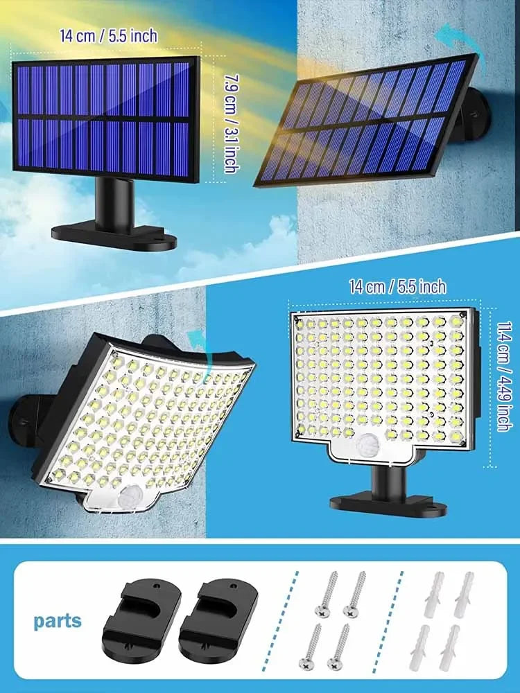 Solar Powered LED Wall Lights with Human Body Sensor - Smarsty