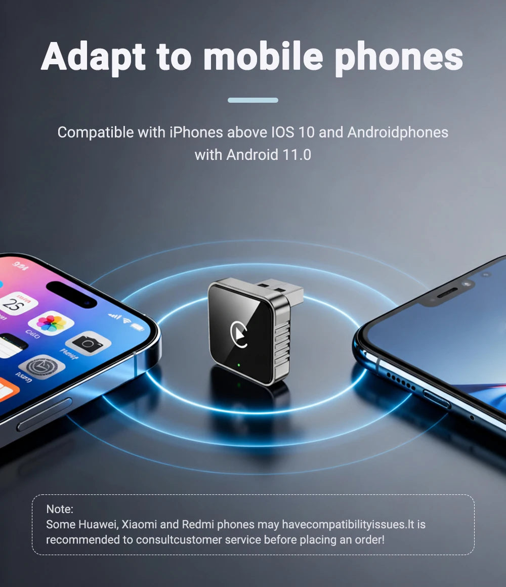 New Super Mini Carplay AI Box Wired to Wireless CarPlay/Android Auto 2in1 Box 5GHz WiFi5 for 99% Original Wired CarPlay/Auto Car - Smarsty