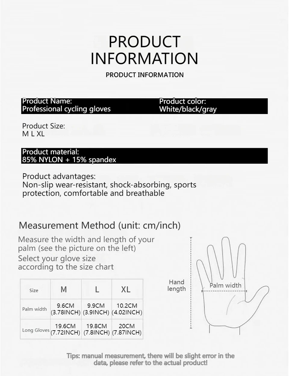 GTUBIKE Breathable Half Finger Cycling Gloves with Anti-Slip Pads - Smarsty