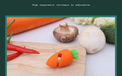 Silicone Carrot Chicken Leg Shaped Pot Lid Lifting Anti Overflow Device, Anti Overflow Pot Lid Clip, Practical Kitchen Tool