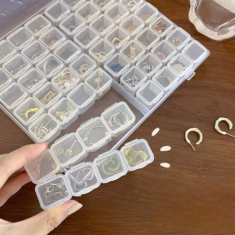 Clear Travel Jewelry Organizer with Adjustable Compartments - Smarsty