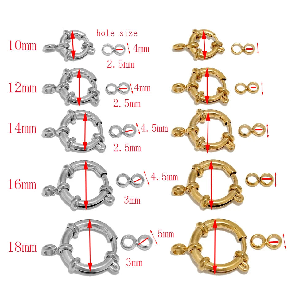 Gold Stainless Steel Spring Clasps for Jewelry Making - Smarsty