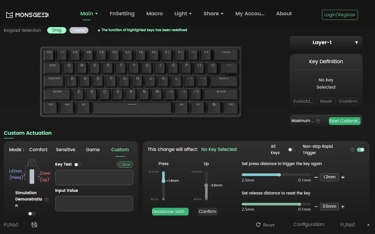 60 Percent Wireless Mechanical Keyboard With ARGB Lighting