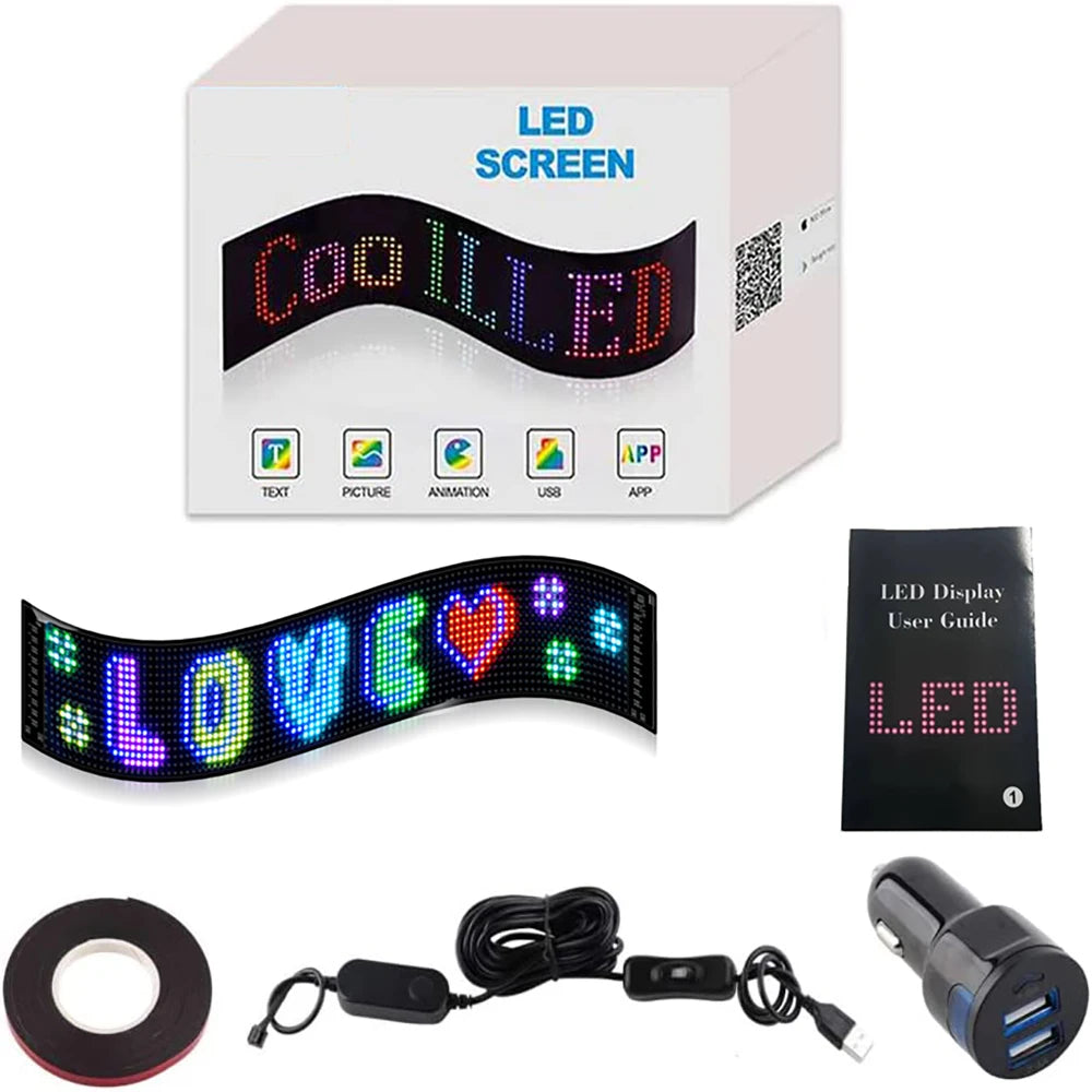 GOTUS LED Matrix Panel,Scrolling Bright Advertising LED Sign,LED Car Sign With Remote Control and Bluetooth Application Control