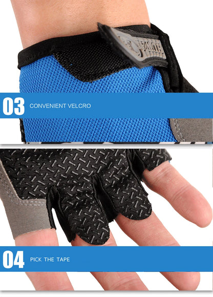 Breathable Anti Slip Half Finger Cycling Gloves for Men and Women - Smarsty