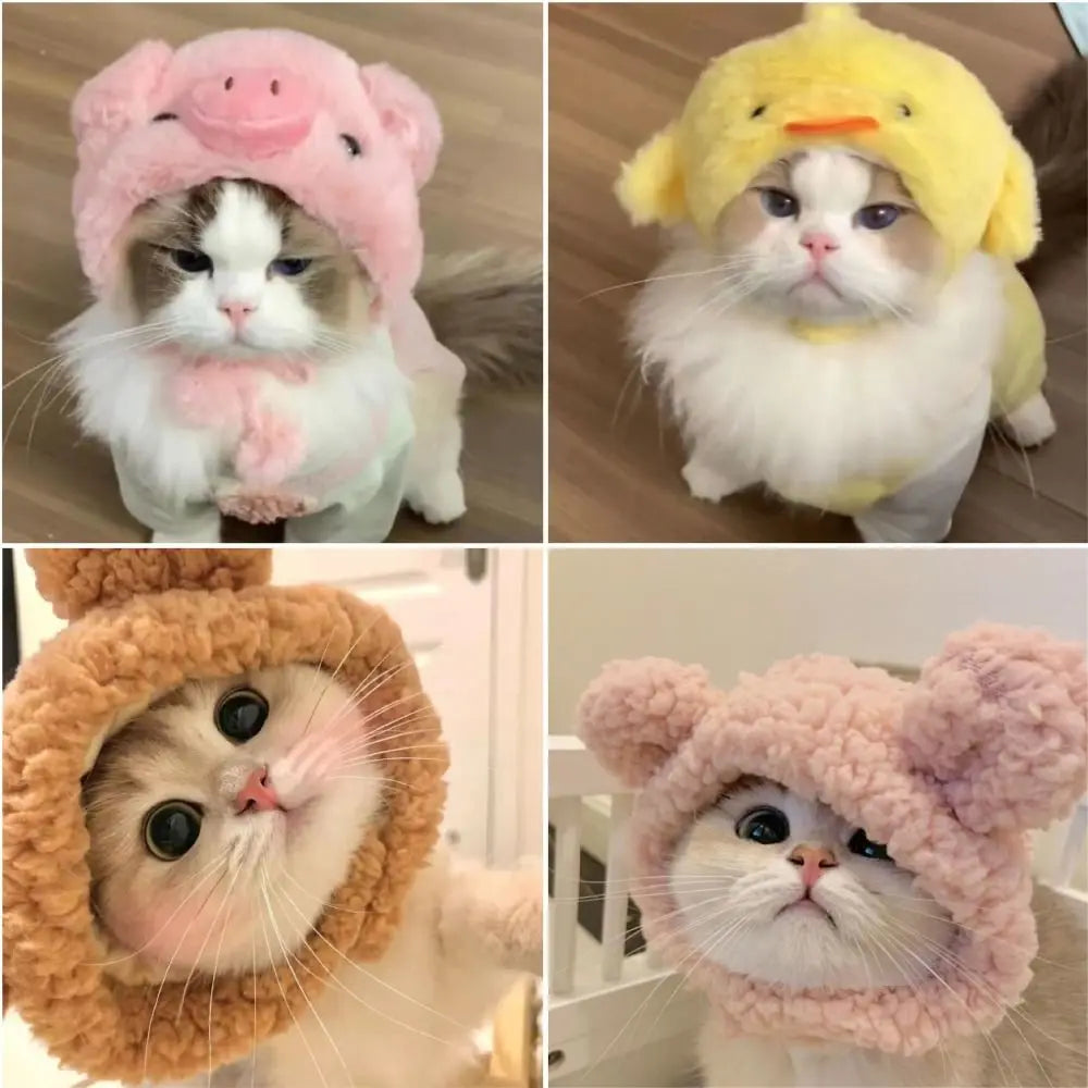 Cute Cat Dog Plush Hat for Warm Cosplay Fun - Smarsty