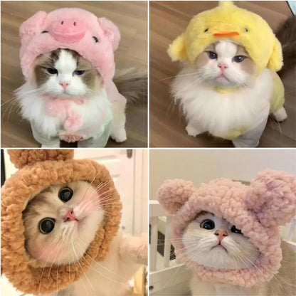 Cute Cat Dog Plush Hat for Warm Cosplay Fun - Smarsty
