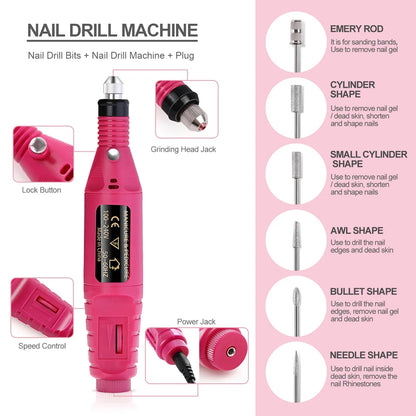 YIKOOLIN Electric Nail Drill Machine Kit for Perfect Manicures - Smarsty