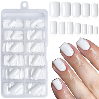 120pcs White French Fake Nails for Chic Style - Smarsty