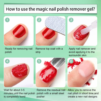 Quick Soak Off Nail Gel Remover 15ml Non-Irritating - Smarsty