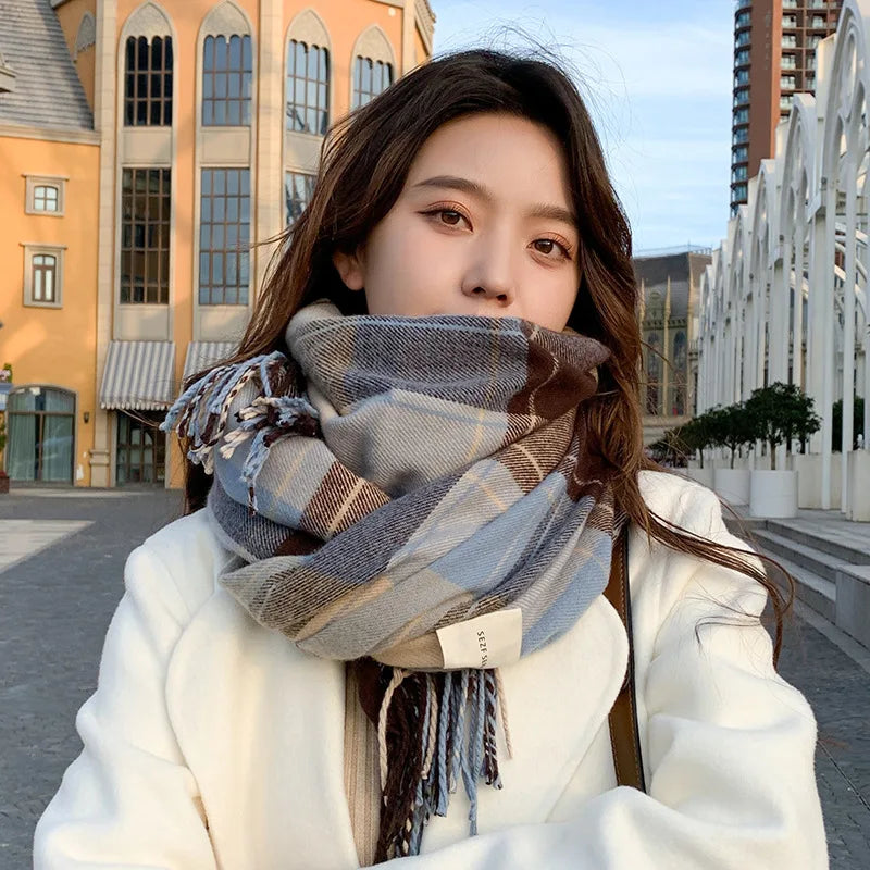 Winter Korean Style Thickened Warm Knit Scarf for Women - Smarsty