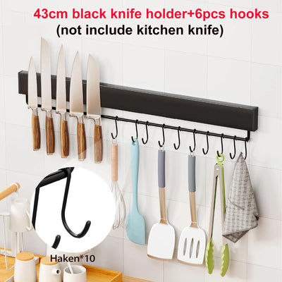 40CM 50CM Stainless Steel Knife Stand Magnetic Knife Holder Wall Block Storage Rack for Knives Kitchen Accessories Organizer by Smarsty