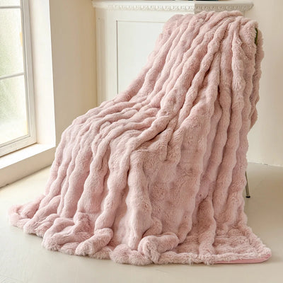 Double-Layer Rabbit Fur Blanket for Comfortable Summer Use - Smarsty