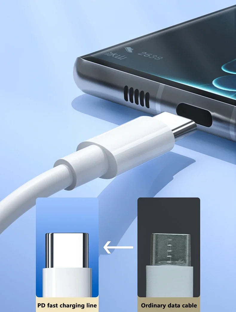 3PCS PD 100W USB C to USB Type C Cable Fast Charge Data Cable For Iphone 15 15Pro Huawei Samsung Xiaomi Data Line White 1M 2M - Smarsty