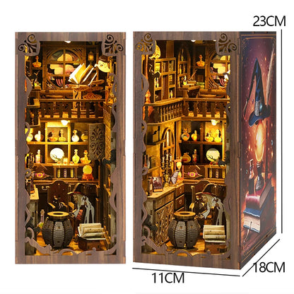 DIY Book Nook Kit 3D Miniature Wooden Doll House Photo Frame Ornament Bookshelf Insert Retro Booknook Decor For Birthday Gifts by Smarsty