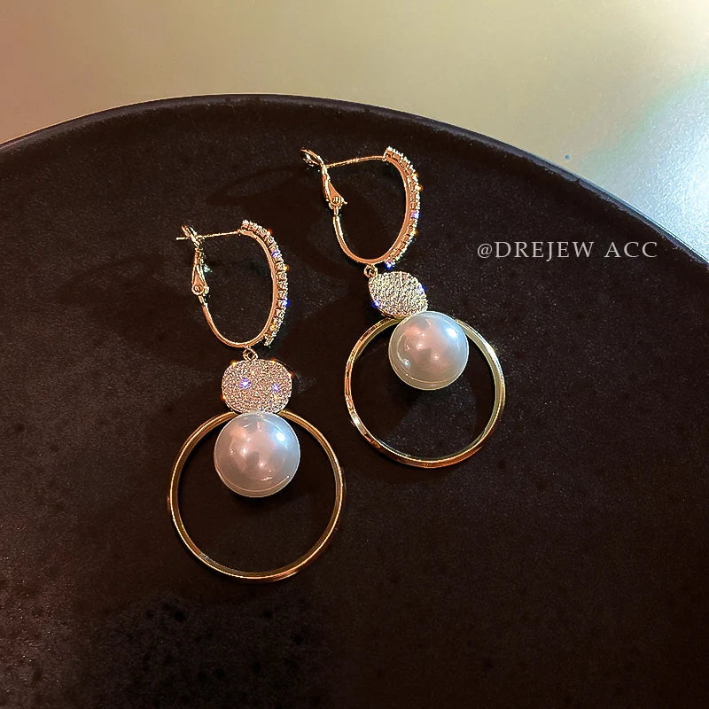 Pearl Drop Earrings For Women Fashion Trend Jewelry - Smarsty