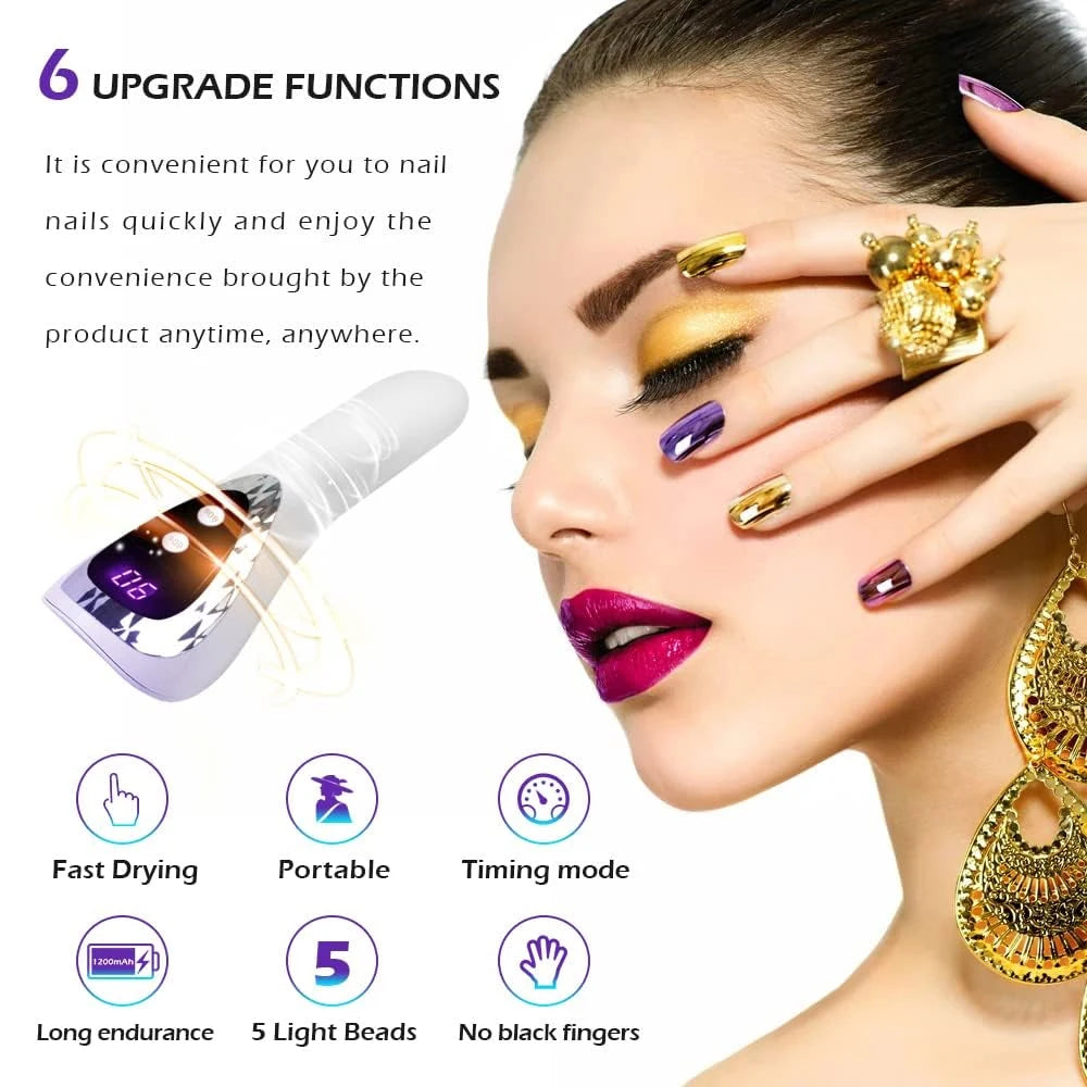 Handheld UV LED Nail Dryer Mini Rechargeable Lamp - Smarsty