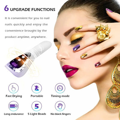 Handheld UV LED Nail Dryer Mini Rechargeable Lamp - Smarsty