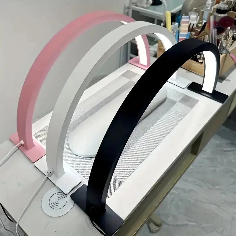 New Moon Nail Work Lamp - Beauty Work Desk Lamp, Three-color USB Power Supply - Black/White/Pink, Suitable for Nail Art, Eyelash - Smarsty