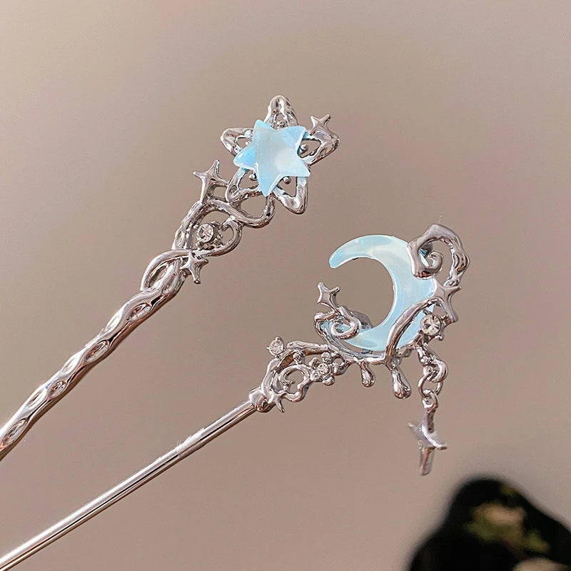 Romantic Moonstone Star Hair Stick for Trendy Girls - Smarsty