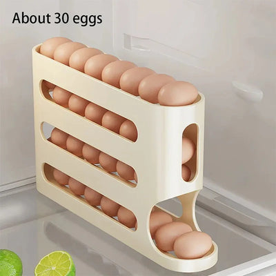 Automatic Roll-out Egg Storage Device Household Refrigerator Storage Box Egg Box Can Hold 30 Eggs High Quality Egg Rack Kitchen by Smarsty