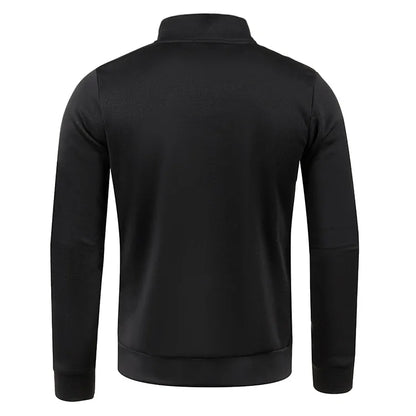 Autumn Men's Half Zipper Sweatshirts Long Sleeve Solid Color Pullover Turtleneck Streetwear Winter Warm Jacket Sport Coats - Smarsty