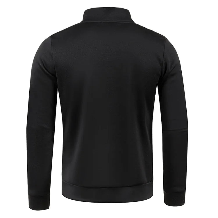 Autumn Men's Half Zipper Sweatshirts Long Sleeve Solid Color Pullover Turtleneck Streetwear Winter Warm Jacket Sport Coats - Smarsty