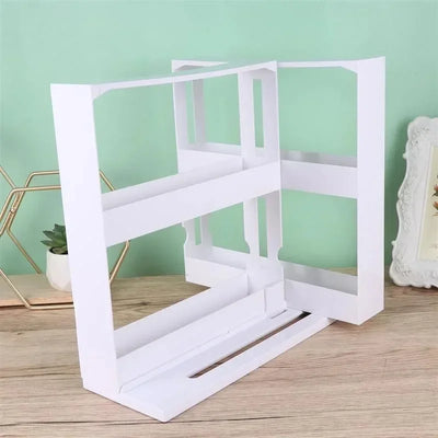 Multi-Function 2 Tier Rotate Spice Storage Rack Seasoning Swivel Storge Organizer Shelf kitchen bathroom creative household item by Smarsty