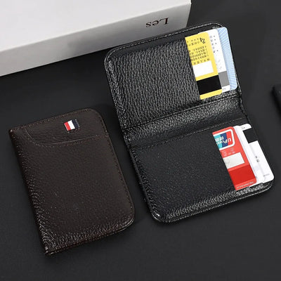 Portable Super Slim Soft Wallet for Men PU Leather Mini ID Credit Card Wallet Purse Card Holders Wallet Thin Small Short Wallets - Smarsty