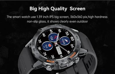 LIGE 1.39 Inch Bluetooth Smart Watch for Men - Smarsty