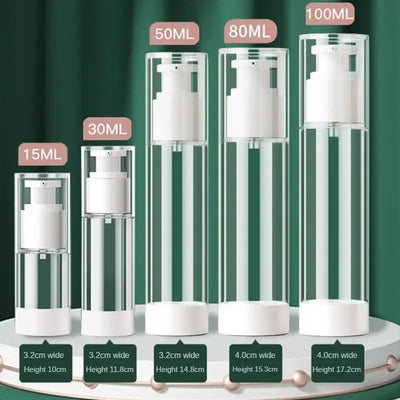 Clear Airless Cosmetic Cream Pump Bottle Travel Size Dispenser - Smarsty
