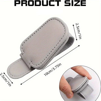 Magnetic Leather Sunglasses Holder For Car Sunshade Clips - Smarsty