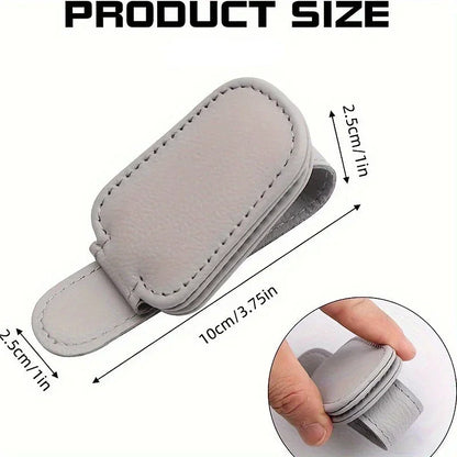 Magnetic Leather Sunglasses Holder For Car Sunshade Clips - Smarsty