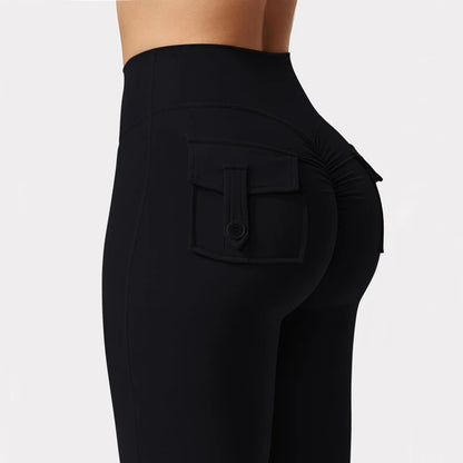 Newest Women Wide Leg High Stretch Yoga Leggings Naked Feeling Compression Fitness Workwear with pockets Yoga Pant ﻿ - Smarsty