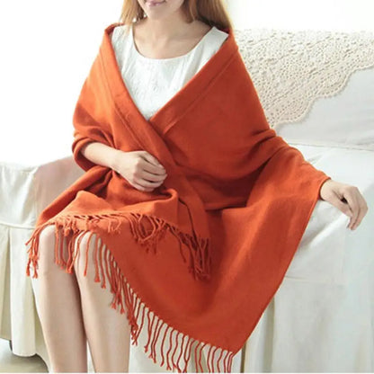 Women’s Plaid Cashmere Scarf Thick Warm Winter Shawl - Smarsty