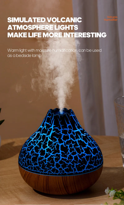 Volcano Air Humidifier with Colorful Night Light - Smarsty