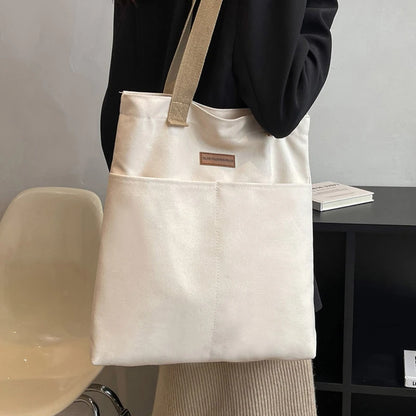 Women Canvas Tote Bag Large Capacity Reusable Shopping Bag - Smarsty
