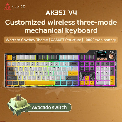 Tri Mode Gaming Keyboard With Hot Swap 104 Keys Gasket