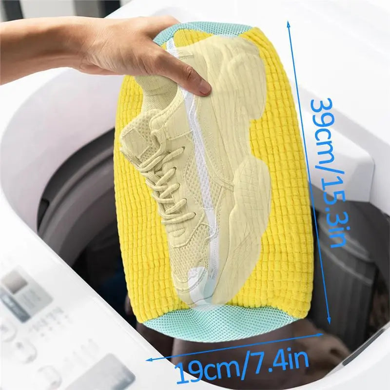 1/2/4PCS Shoe Washing Machine Bag with Liquid Shoe Brush Set Durable Laundry Shoe Bag and Soft Bristle Clean Brush for All Shoes