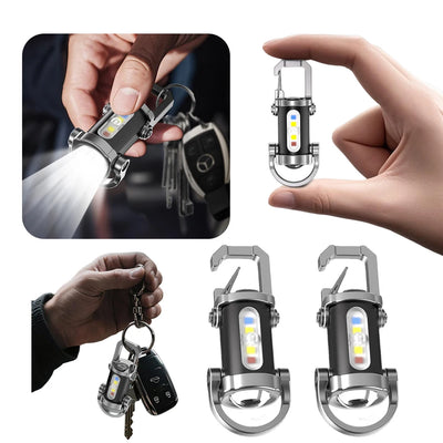 Mini Flashlight Multifunctional COB LED Keychain Flashlight 7 Gear Ultralight Camping Flashlight Waterproof for Camping Hiking