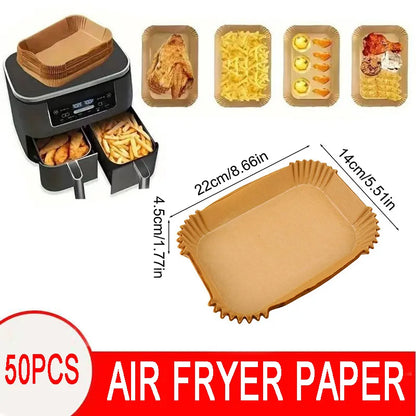 Air Fryer Disposable Baking Paper Mats 50/100PCS Nonstick Absorbent Design - Smarsty
