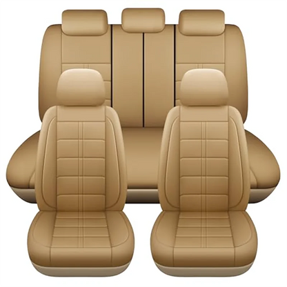 Leather Car Seat Covers Full Set 5-Seater Seat Universal Fit Padded of Most Car with Waterproof Breathable Anti-dirty