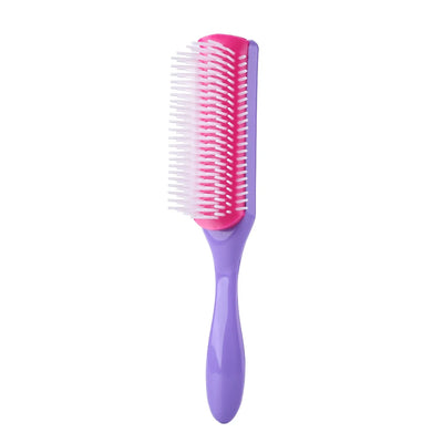 9-Rows Detangling Hair Brush Denman Detangler Hairbrush Scalp Massager Straight Curly Wet Removable DIY Hair Comb Brush