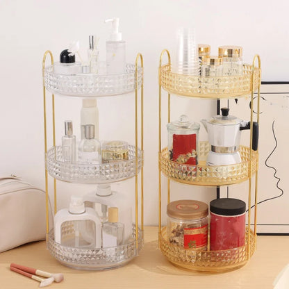 Multifunctional Lipstick Storage Box Rotating Drawer Makeup Box Transparent Desktop Skin Care Product Storage Rack by Smarsty